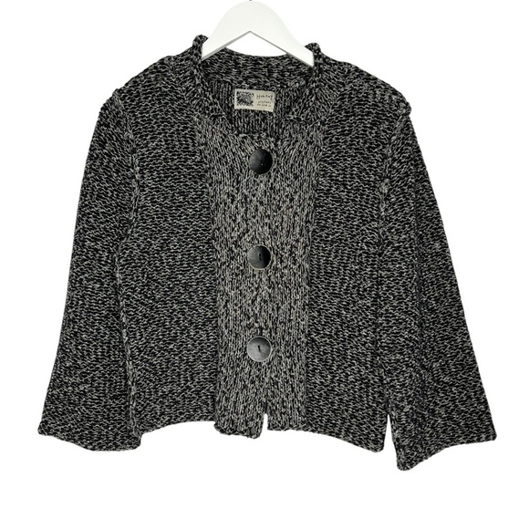 Habitat Knit Cardigan Sweater Jacket Black Gray - Picture 1 of 11